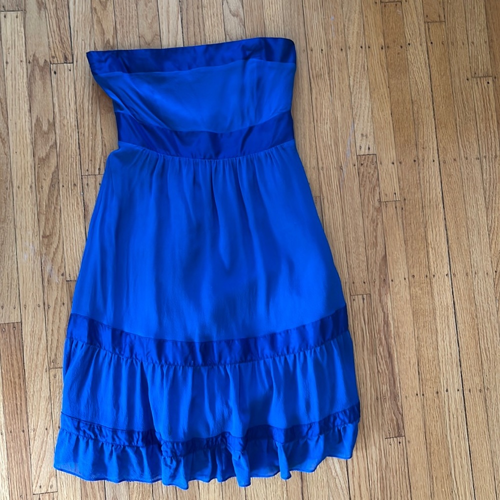 Size 2 Anthropologie strapless blue dress